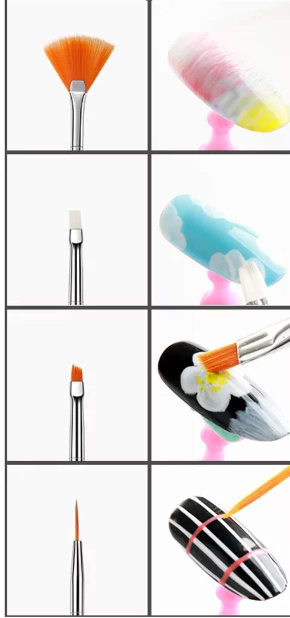 מכחולים דקים לקישוט ציפורניים