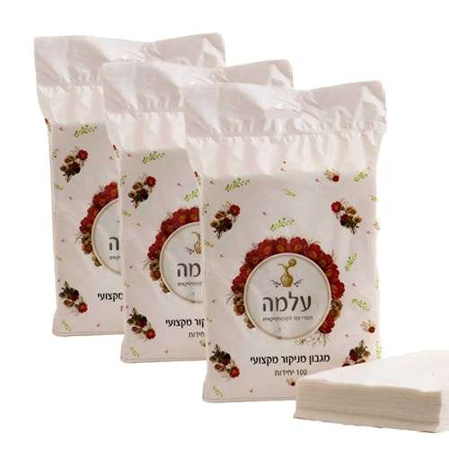 נייר מניקור עלמה -3 חבילות של 100 יחידות