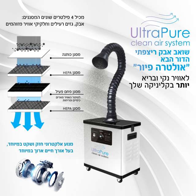 שואב אבק רצפתי עוצמתי במיוחד לקוסמטיקה ultra pure
