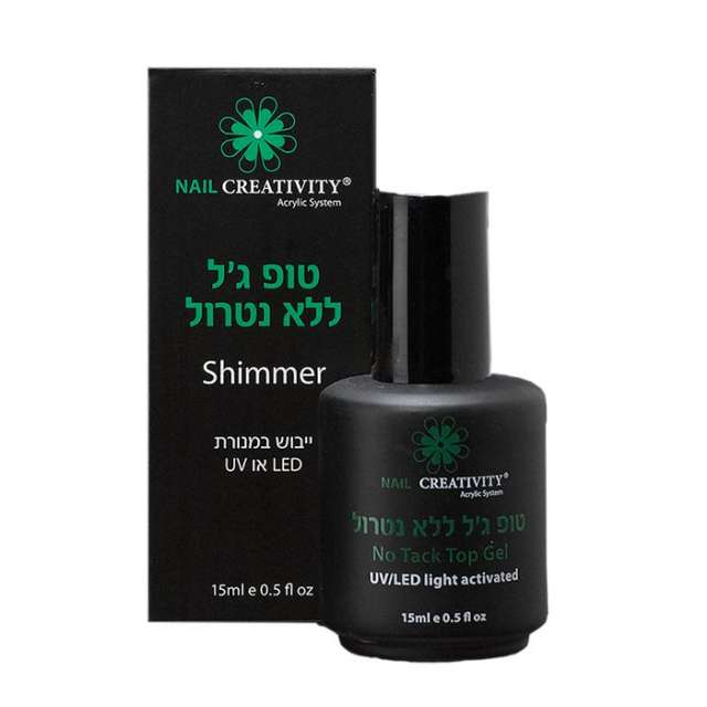 טופ ג׳ל ללא נטרול שימר נוצץ נייל קריאטיביטי nail creativity
