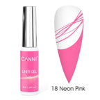 ג׳ל מכחול דק בצבע ורוד נאון זוהר  לציור וקישוטי ציפורניים קאני -CANNI