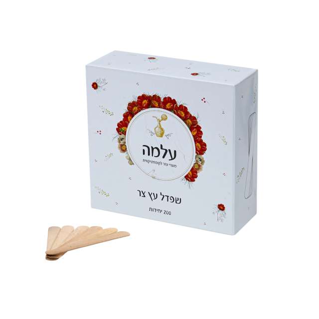 שפדלים מעץ לשעווה דקים -200 יחידות במארז
