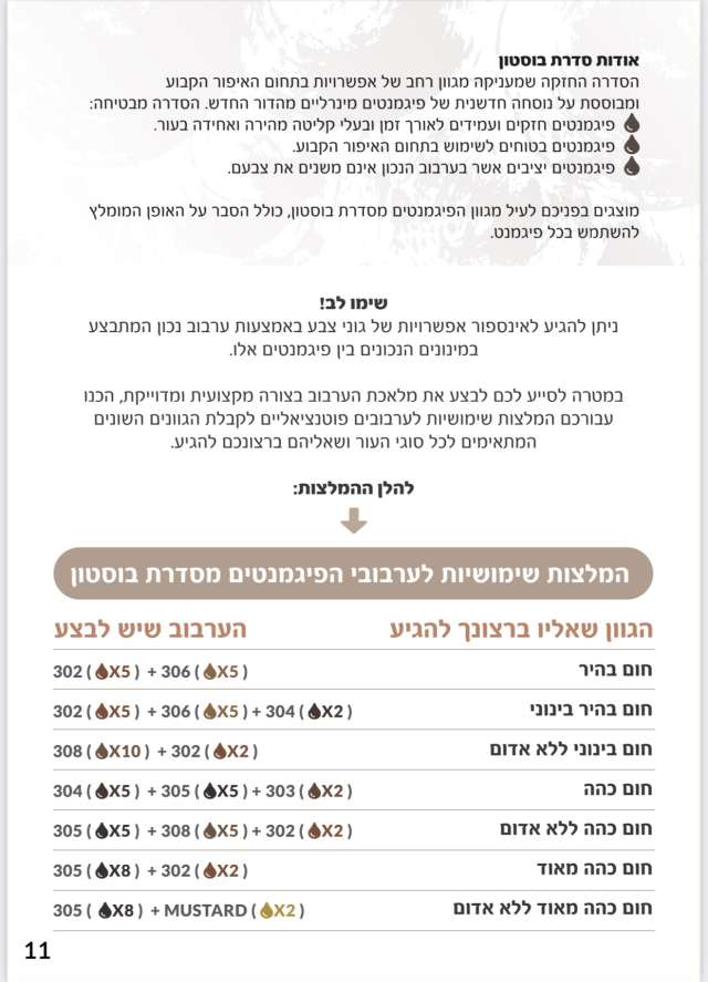 צבע לאיפור קבוע סדרת בוסטון גבות פודרה והצללה מספר 302 magic cosmetics