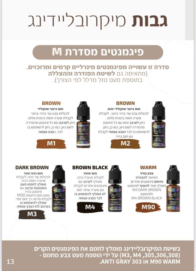 צבע לאיפור קבוע לגבות מיקרובליידינג סדרת M מספר 3M של magic cosmetics