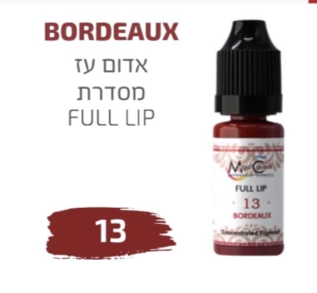 צבע פיגמנט לאיפור קבוע לשפתיים גוונים אדומים מסדרת full lip מספר 13 magic cosmetics