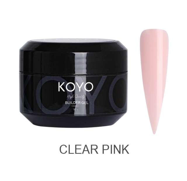 ג׳ל בנייה -קויו בצבע ורוד שקוף clear pink koyo builder gel מכיל 50g