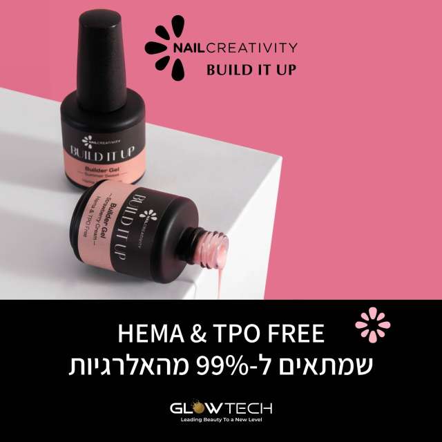 ג’ל בנייה בבקבוק גוון סטרוברי קרם- BUILD IT UP Strawberry Cream NAIL CREATIVITY