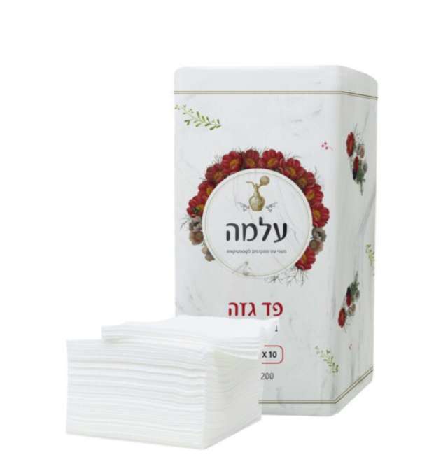 פד גזה גודל 10*10 ס״מ -4 שכבות מכיל 200 יחידות