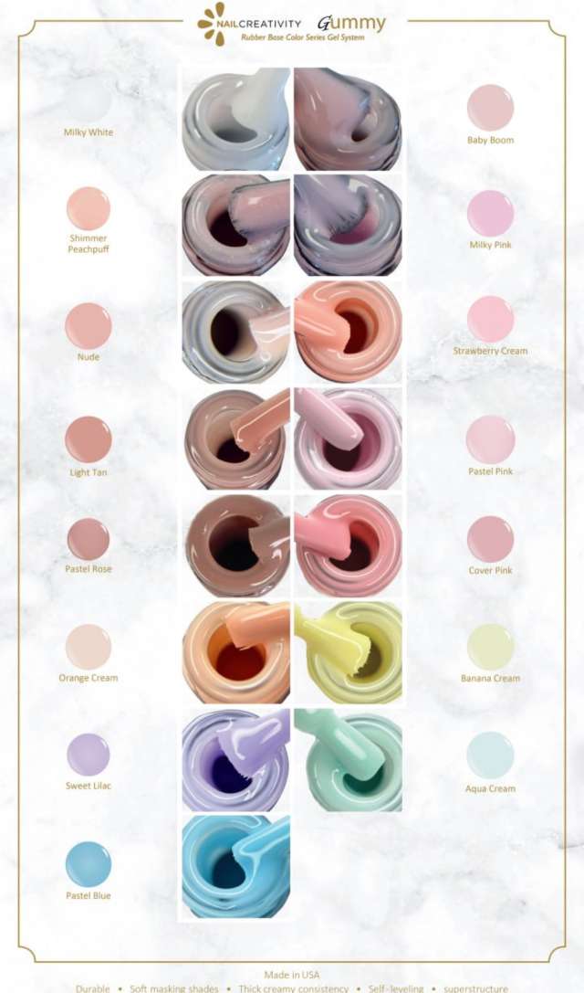 Nail Creativity GUMMY BASE banana cream- גומי ראבר בייס קרם בננה