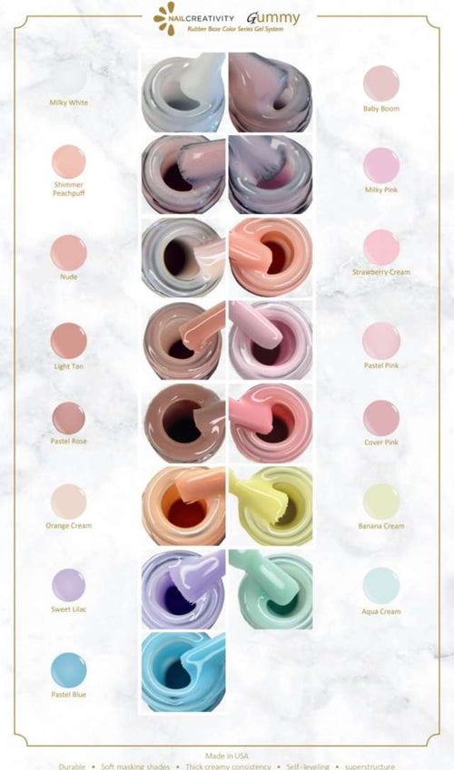 Nail Creativity GUMMY BASE pink pastel- גומי ראבר בייס ורוד פסטל