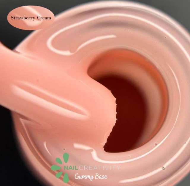 Nail Creativity GUMMY BASE Strawberry Cream – גומי ראבר בייס סטרוברי קרם
