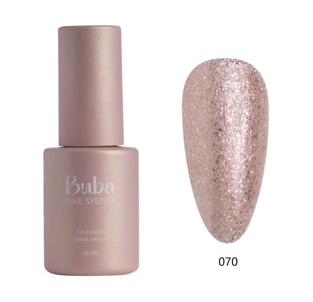 בובה BUBA לק ג'ל מספר 70 מתאים לאלרגיות  HEMA FREE מכיל 16 מ"ל