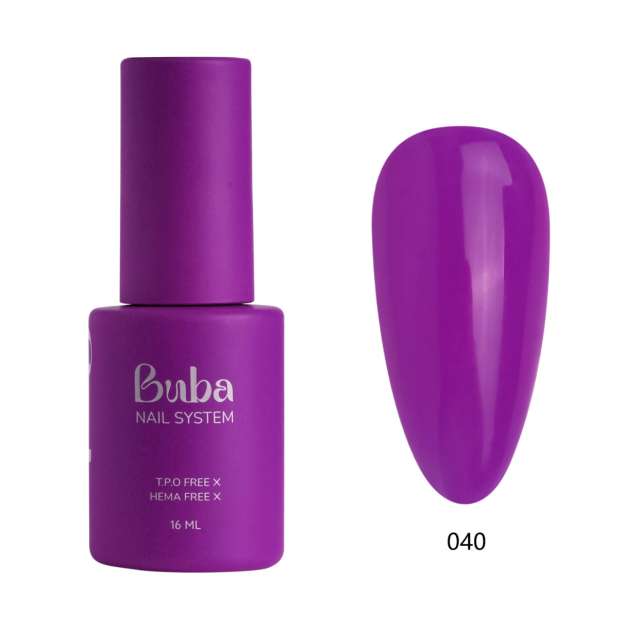 בובה BUBA לק ג'ל מספר 40 מתאים לאלרגיות  HEMA FREE מכיל 16 מ"ל