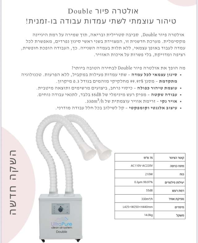 שואב רצפתי מקצועי- DOUBLE – ULTRA PUREE