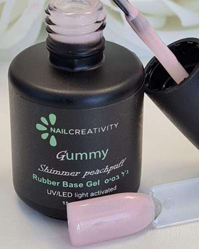 ראבר בייס בצבע שימר פי׳צ  נייל קריאטיביטי Nail Creativity GUMMY BASE-   Shimmer Peachpuff