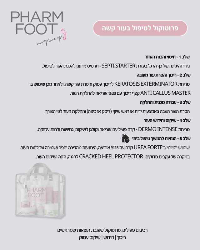 ערכה לטיפול שיקום וריכוך עור קשה בכף הרגל פארם פוט